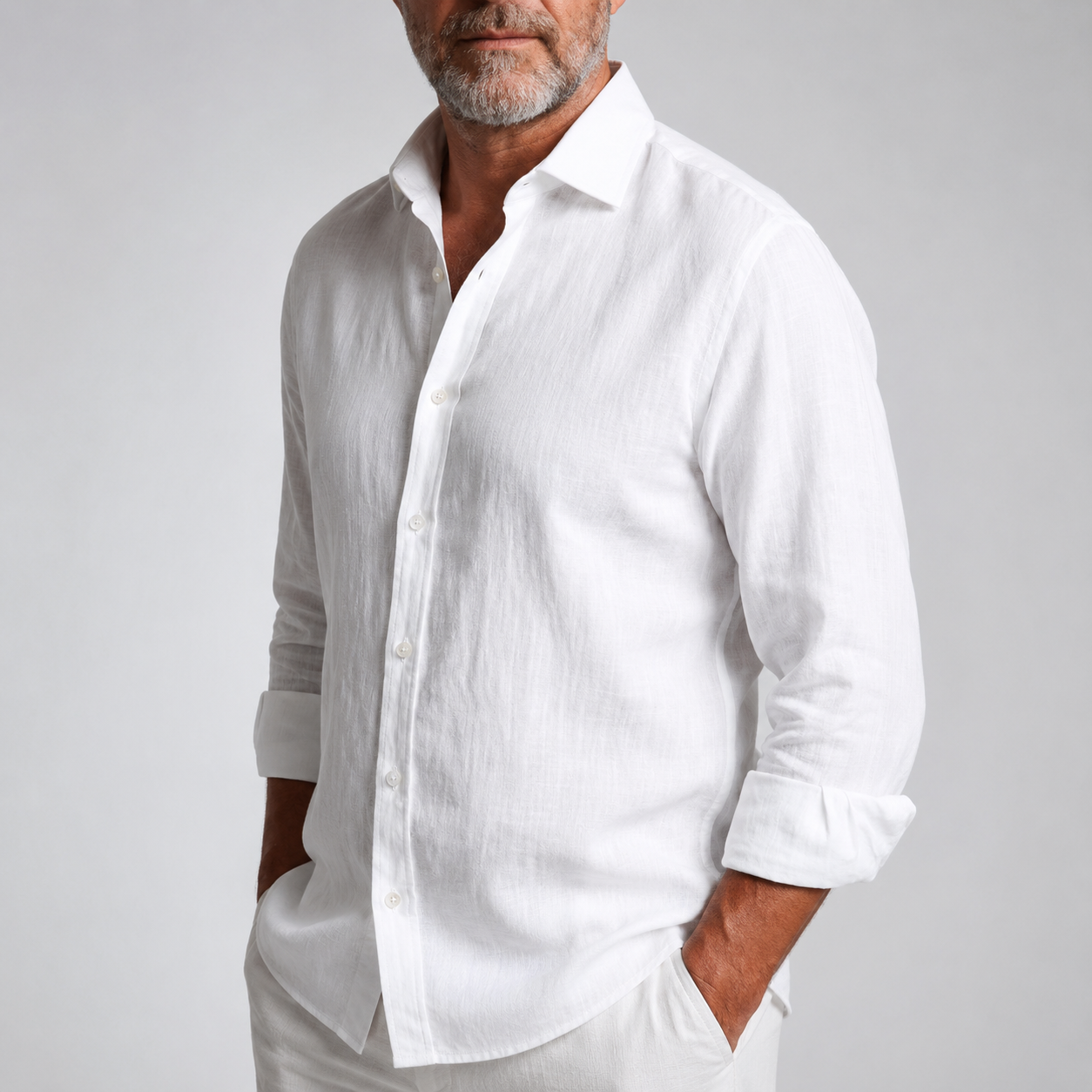 Camisa de lino cómoda y flexible para hombre