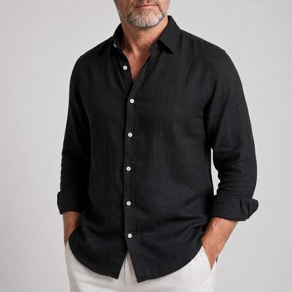 Camisa de lino cómoda y flexible para hombre